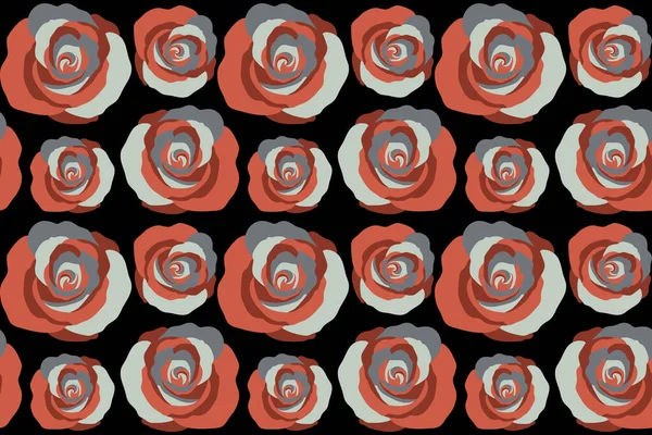 Bezešvé Tropické Květiny Rose Bezešvé Vzor Pozadí Hnědých Barvách Retro — Stock fotografie