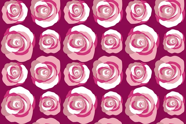 Modèle Sans Couture Roses Stylisées Fond Violet — Photo