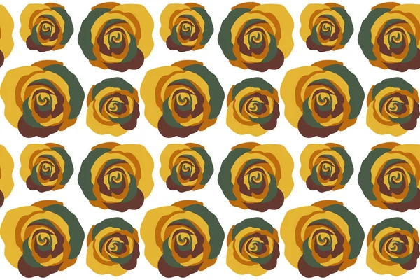 Bezešvé Květinový Vzor Malou Abstraktní Růží Žlutých Barvách Ilustrace Stylu — Stock fotografie