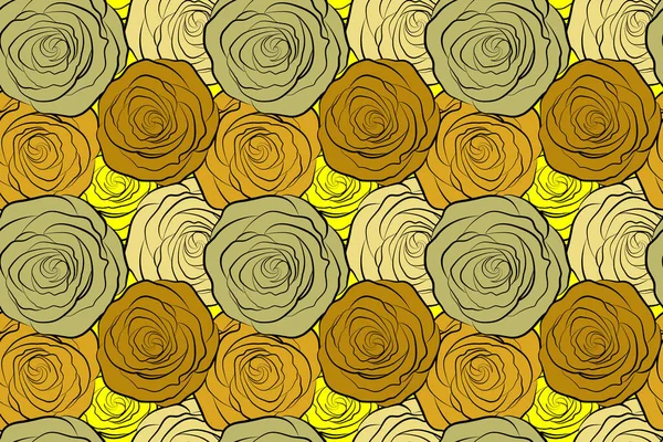 Абстрактні Жовті Англійські Троянди Безшовний Візерунок — стокове фото