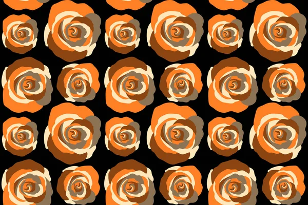Seamless rose pattern. Sketch with brown flowers. Hand drawn.
