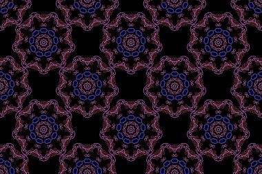 Zarif çiçekli barok şablonu. Damask pürüzsüz deseni pembe ve kahverengi renklerde. Klasik lüks eski moda İspanyol süsü, kumaş, tekstil ve ambalaj için kraliyet Victoria dönemi kusursuz dokusu..