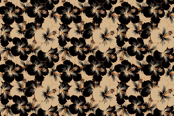 Άνθη Ιβίσκου Μπεζ Και Μαύρο Χρώμα — Φωτογραφία Αρχείου