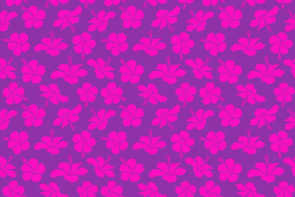 Безшовні Візерунки Безшовна Тропічна Квітка Пурпуровий Фіолетовий Візерунок Гібіскуса — стокове фото