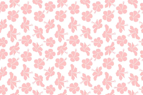 Floral Auf Weißem Hintergrund Tropische Blüten Mit Hibiskusblüten Neutralen Farben — Stockfoto