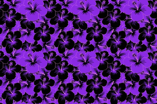 Patrón Floral Vintage Sin Costuras Colores Negro Violeta — Foto de Stock