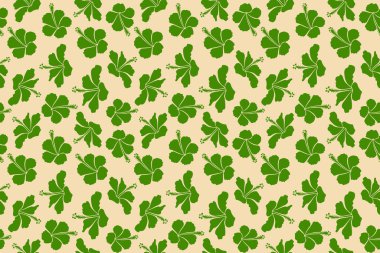 Bej ve yeşil renklerde klasik çiçeksiz desen.