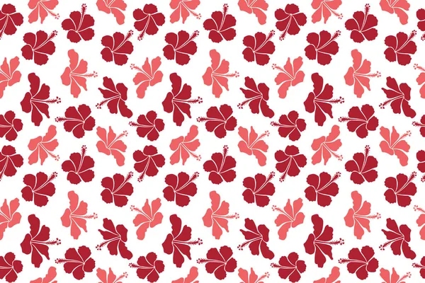 Diseño Tropical Sin Costuras Con Hibisco Sobre Fondo Blanco Colores — Foto de Stock