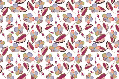 Kusursuz desen. Poster, broşür ve sunum için en iyi yaratıcı tasarım. Aloha Hawaii, Luau Party 'nin beyaz arka planda bej ve mor renkli çiçekli davetiyesi. Aloha Tişört Tasarımı.