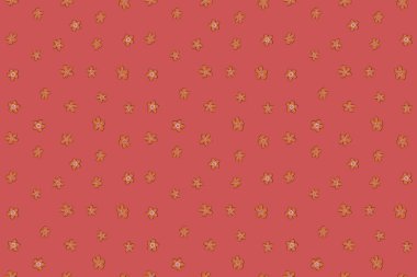 Küçük çiçeklerdeki hoş, pürüzsüz desen. Mor, turuncu ve pembe renkli küçük çiçekler. Ditsy çiçek stili. Moda baskıları için zarif bir şablon.