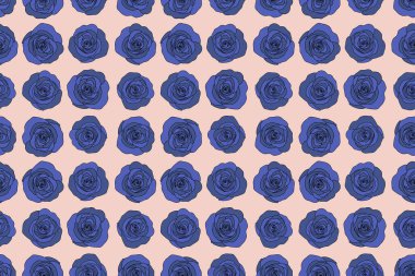 Kusursuz desen. Bej ve mavi güllü tebrik kartı, suluboya, düğün, doğum günü ve diğer tatil ve yaz arkaplanı için davetiye olarak kullanılabilir.