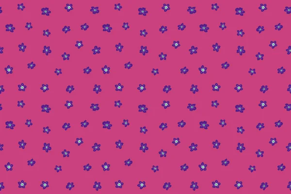 Cute seamless floral pattern in the small flower. Seamless pattern in pink, violet and magenta colors.
