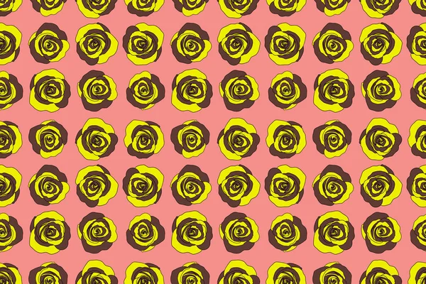 Trendy Naadloze Floral Ditsy Print Bruine Roze Gele Kleuren — Stockfoto