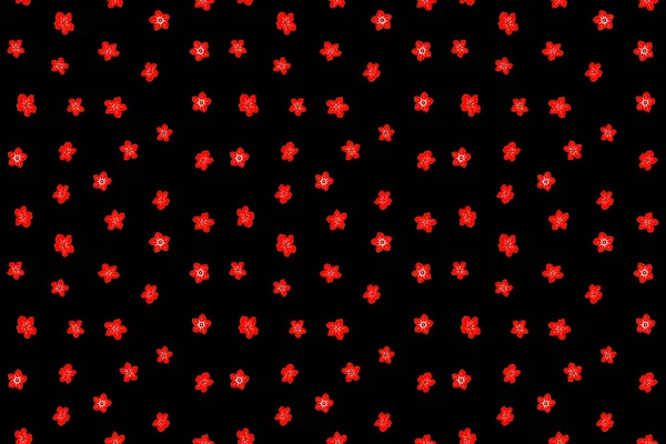 Roztomilý Květinový Vzor Malých Květinách Abstraktní Květiny Hnědé Žluté Červené — Stock fotografie