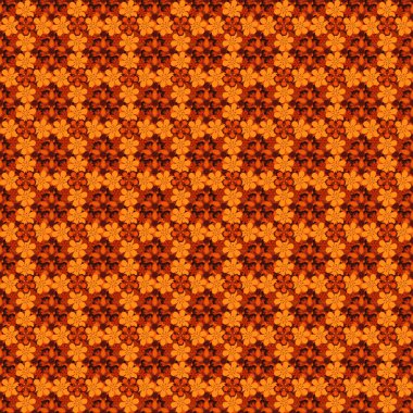 Kart ya da afiş için kusursuz şablon. Doğu ya da Arap, Rusya sanat geçmişi. Stok raster soyut el çizimi deseni turuncu, kahverengi ve kırmızı renkli çiçekler.