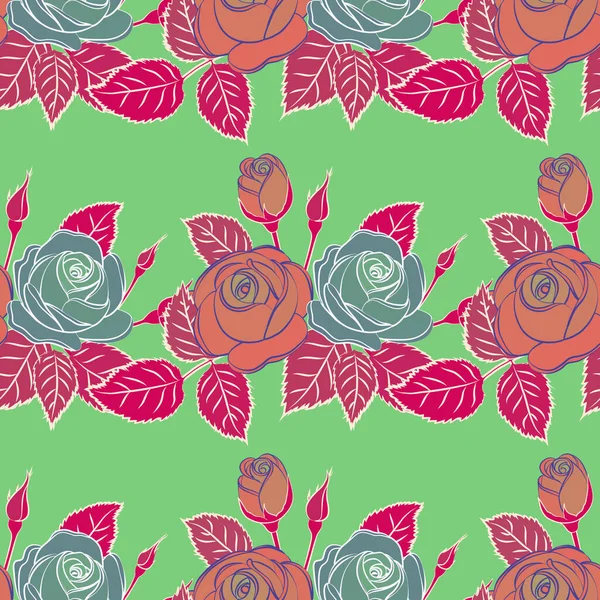 Vector Naadloze Kleurrijke Bloemenpatroon Handgetekende Bloemen Textuur Bonte Decoratieve Bloemen — Stockvector