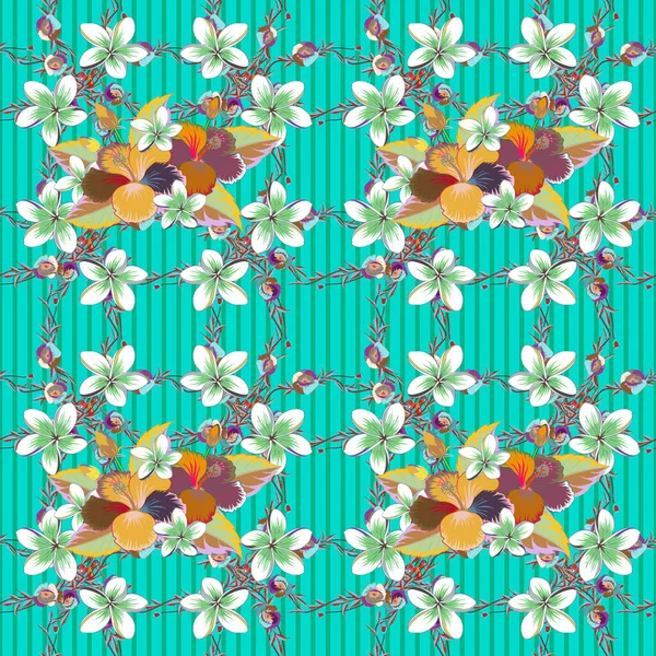 Piccoli Fiori Colorati Elegante Modello Stampe Moda Primavera Sfondo Floreale — Vettoriale Stock