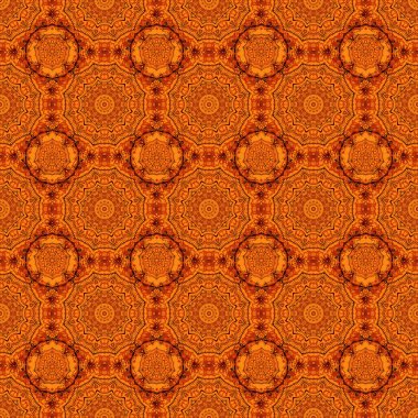 Geleneksel klasik kırmızı, kahverengi ve turuncu desenler. Vektör çizimi. Soyut süs, barok tarzında kusursuz bir desen..