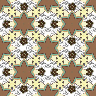 Eski Fas, Arap ve Türk süslemelerini taşıyın. Kusursuz yeşil, kahverengi ve gri bağ bozumu deseni.