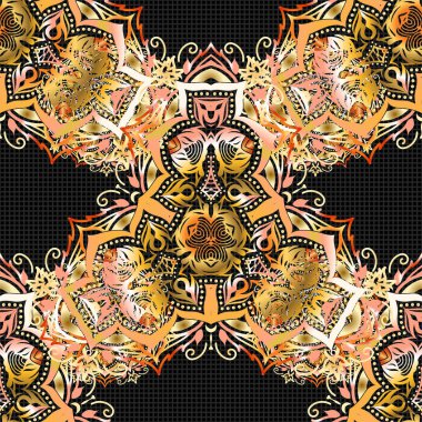 Vektör kesim kağıt dantel dokusu, sarı, bej ve gri tül, girintisiz desen.