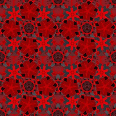 Hayranlar Noel eskizini şekillendirdi. Siyah ve kırmızı stilize süs. Geometrik elementlere sahip soyut, pürüzsüz bir şekil. Yeni yıl 2020 tatil süslemesi.