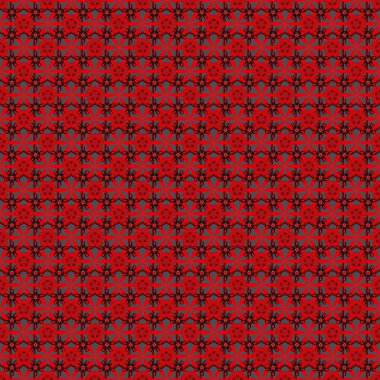 Renkli yinelenen elementlerle oryantasyon arkaplanı. Siyah, kırmızı ve kahverengi renklerde kusursuz soyut elementler. Damask vektör klasik deseni.