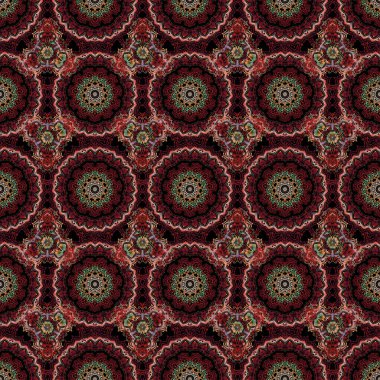 Klasik lüks, eski moda İspanyol süsü, duvar kağıtları, tekstil ve ambalaj için kraliyet Victoria dönemi dikişsiz dokusu. Vektör damaskesiz desen. Çok renkli karalamalı zarif barok şablonu