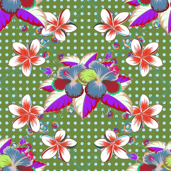 Vector Multicolor Abstracte Bloem Achtergrond Mooie Veelkleurige Bloemenprint Aardappelen — Stockvector