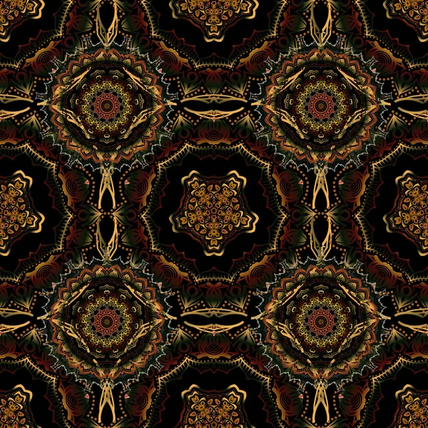 Patrón Damasco Sin Costuras Fondo Pantalla Clásico Fondo Frontera Ornamental — Vector de stock