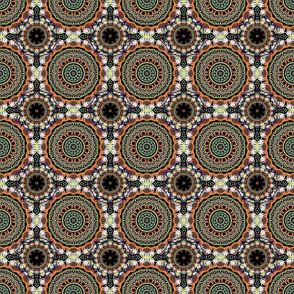Ilustración Vectorial Patrón Floral Sin Costuras Damasco Colores Gris Naranja — Archivo Imágenes Vectoriales