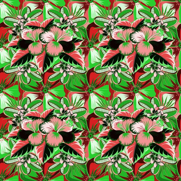 Achtergrond Textuur Behang Bloemen Thema Abstract Etnisch Vector Naadloos Patroon — Stockvector