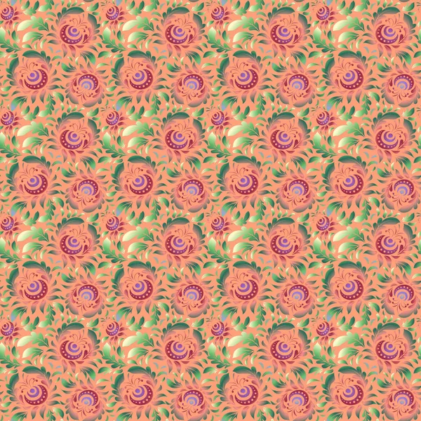 Ilustración Vectorial Violeta Verde Rojo Damasco Paisley Fondo Pantalla Fondo — Vector de stock