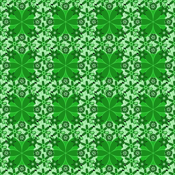 Raster Nahtloses Muster Mit Blüten Und Blättern Grünen Farben Textildruck — Stockvektor