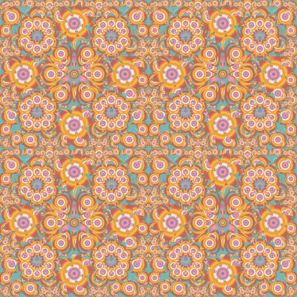 Ikat Damassé Sans Couture Motif Carreau Fond Dans Une Orange — Image vectorielle