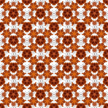 Gerçekçi, soyut, kusursuz desen. Zarif kırmızı, turuncu ve bej vektör kalıbı. Vektör eğimli, pürüzsüz doku. Çerçeve, kurdele, bayrak, mandalalar için metal elementler.