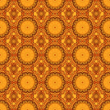 Kırmızı, sarı ve turuncu kar taneleri ve noktaları olan kusursuz bir doku. Yıldızlı Gökyüzü kusursuz desen. Yağan kar.