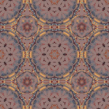 İple bağlanmış bej, kahverengi ve kırmızı renklerde balık ağı deseni. Vektör duvar kağıdı.