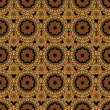 Vektör çizimi. Ikat damaske desensiz arkaplan fayansı.