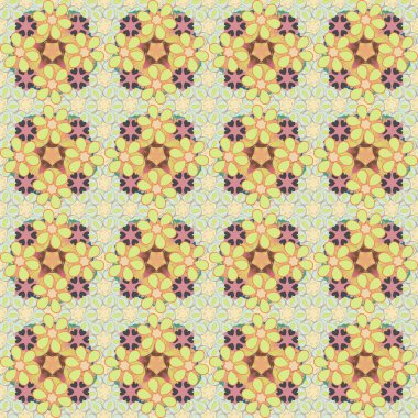 Zarif bej, pembe ve sarı vektör şablonu. Çerçeve, kurdele, bayrak ve mandalalar için metal elementler. Vektör eğimli, pürüzsüz doku. Gerçekçi, soyut, kusursuz desen..