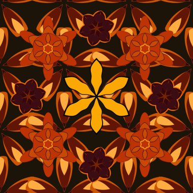 Tarz sahibi yıldızlar, kar taneleri ve ızgaralar. Gri, kırmızı ve turuncu süslemeleri, geometrik Fas dikişsiz desenleri olan soyut, pürüzsüz yama işi arka plan. Etnik Hint folkloru.