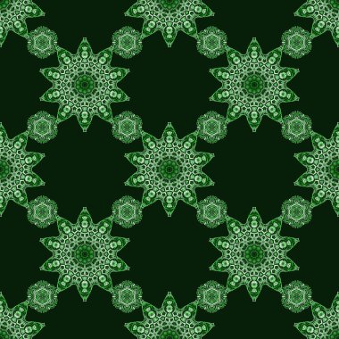 Yeşil ve siyah ızgaralı kusursuz desen. Vintage süsün vektör kare bileşimi.