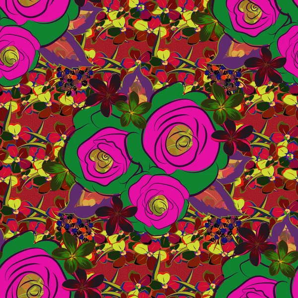 Illusion Optique Avec Des Fleurs Des Feuilles Rose Illustration Vectorielle — Image vectorielle