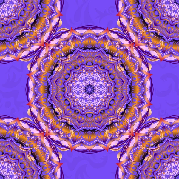 Vintage Patrón Inconsútil Violeta Púrpura Rosa Ornamento Abstracto Brocado Patrón — Archivo Imágenes Vectoriales