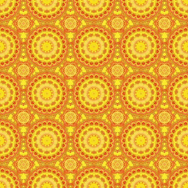 Vektorillustration Orange Gelb Und Schwarz Damast Paisley Tapete Nahtloser Hintergrund — Stockvektor