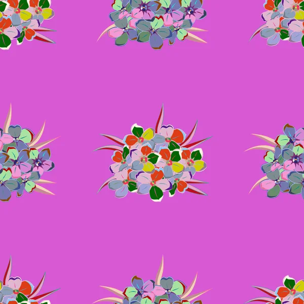 Vecteur Motif Floral Coloré Sans Couture Texture Florale Dessinée Main — Image vectorielle