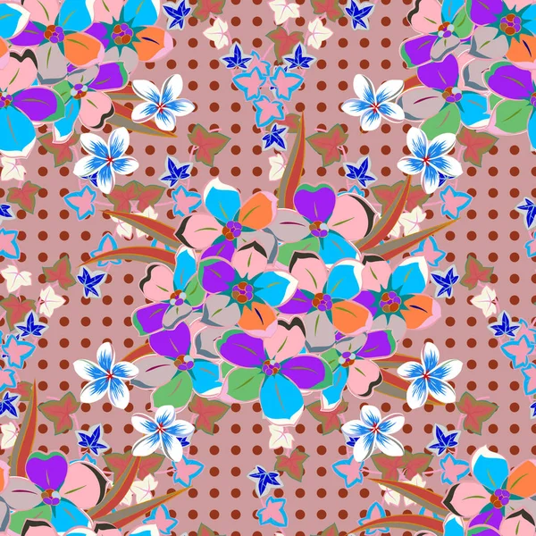 Акварельная Ручная Роспись Абстрактных Розовых Голубых Цветов Бесшовный Векторный Фон — стоковый вектор