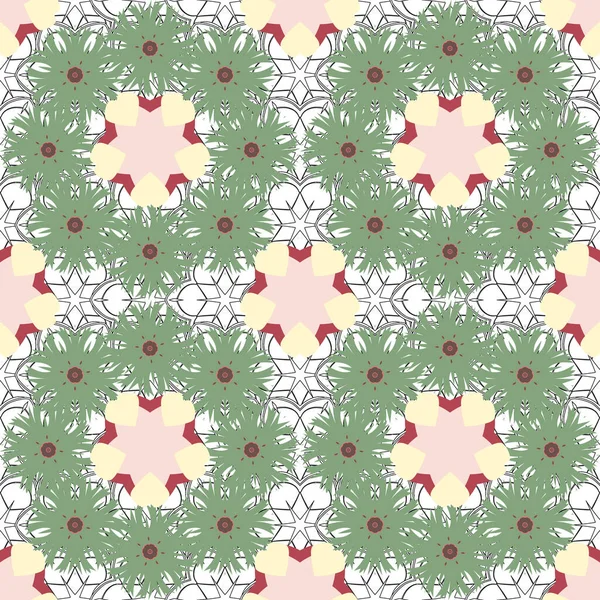 Vektorillustration Florales Nahtloses Muster Frühlingspapier Mit Abstrakten Niedlichen Blüten Rosa — Stockvektor