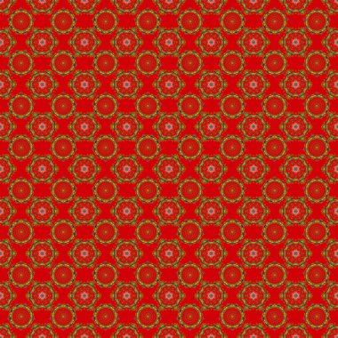 Soyut stil arkaplanı. Kırmızı, turuncu ve pembe renklerde vektörsüz desen. Kar taneleri yeni yıl arifesinde kışı geçirir.