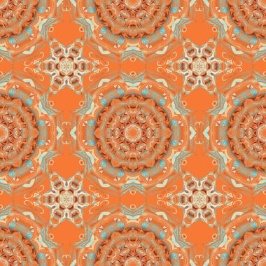 Vektör eğimli, pürüzsüz doku. Zarif turuncu, mavi ve bej vektör şablonu. Gerçekçi, soyut, kusursuz desen. Çerçeve, kurdele, bayrak, mandalalar için metal elementler.
