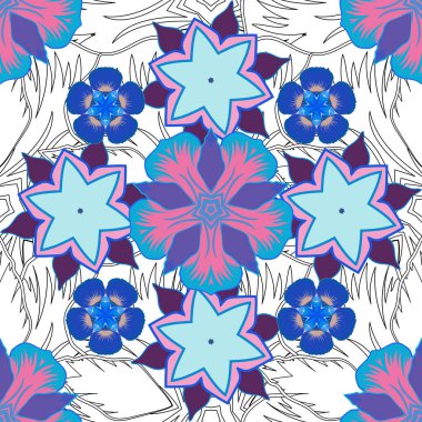 Davetiye şablonu için soyut vektörsüz desen morumsu, mor ve mavi renkler.